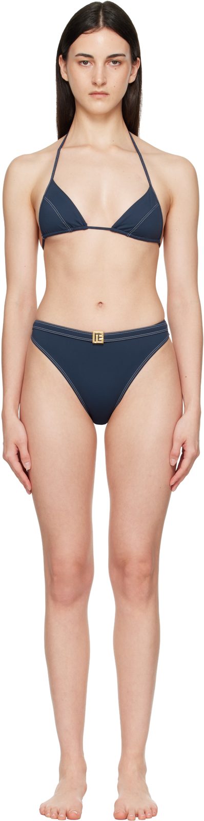 Navy Triangle High Brief Bikini 261251F105005