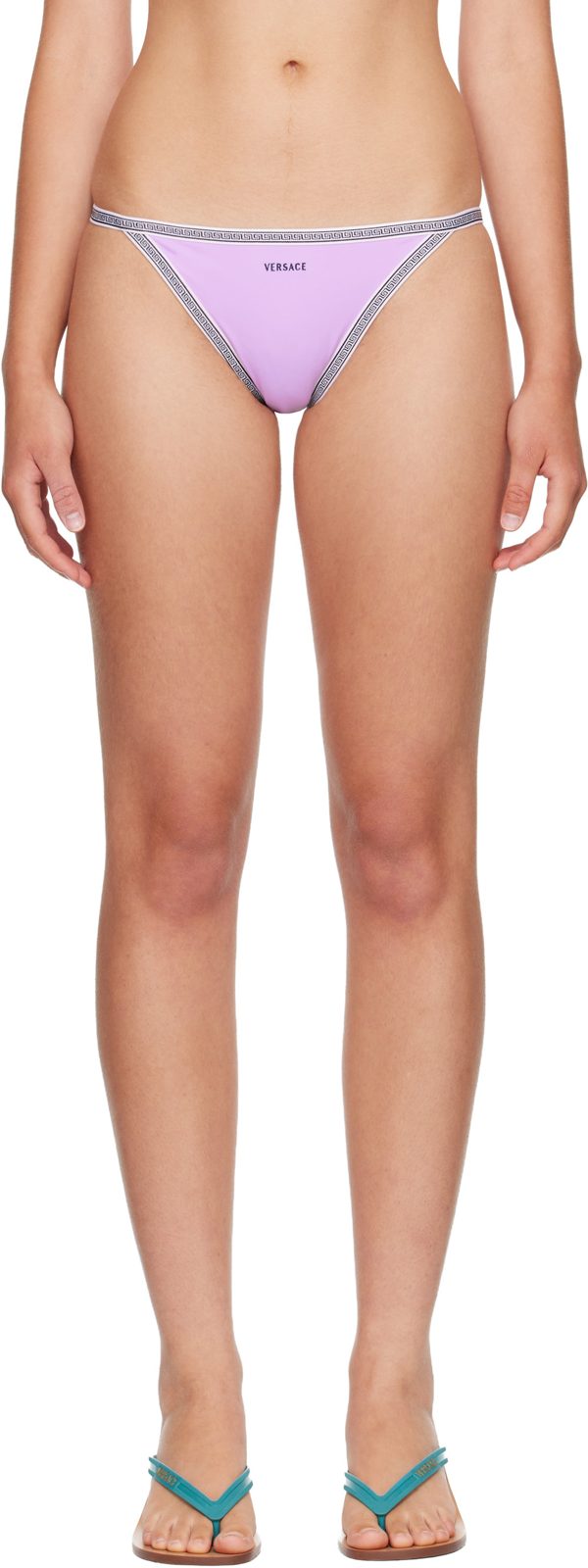 Purple Embroidered-Logo Bikini Bottom 262404F105006