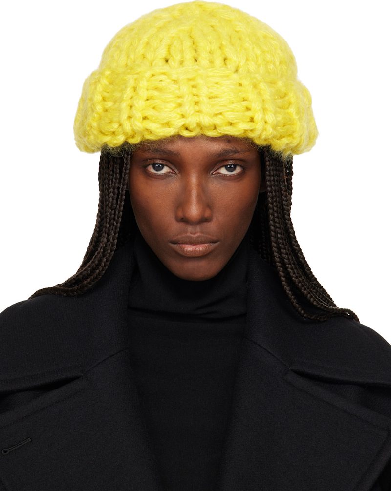 Yellow November Silk Mohair Beanie 261809F014000