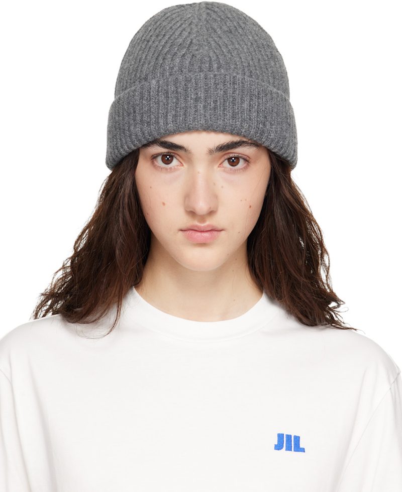 Gray Wool Beanie 262249F014000