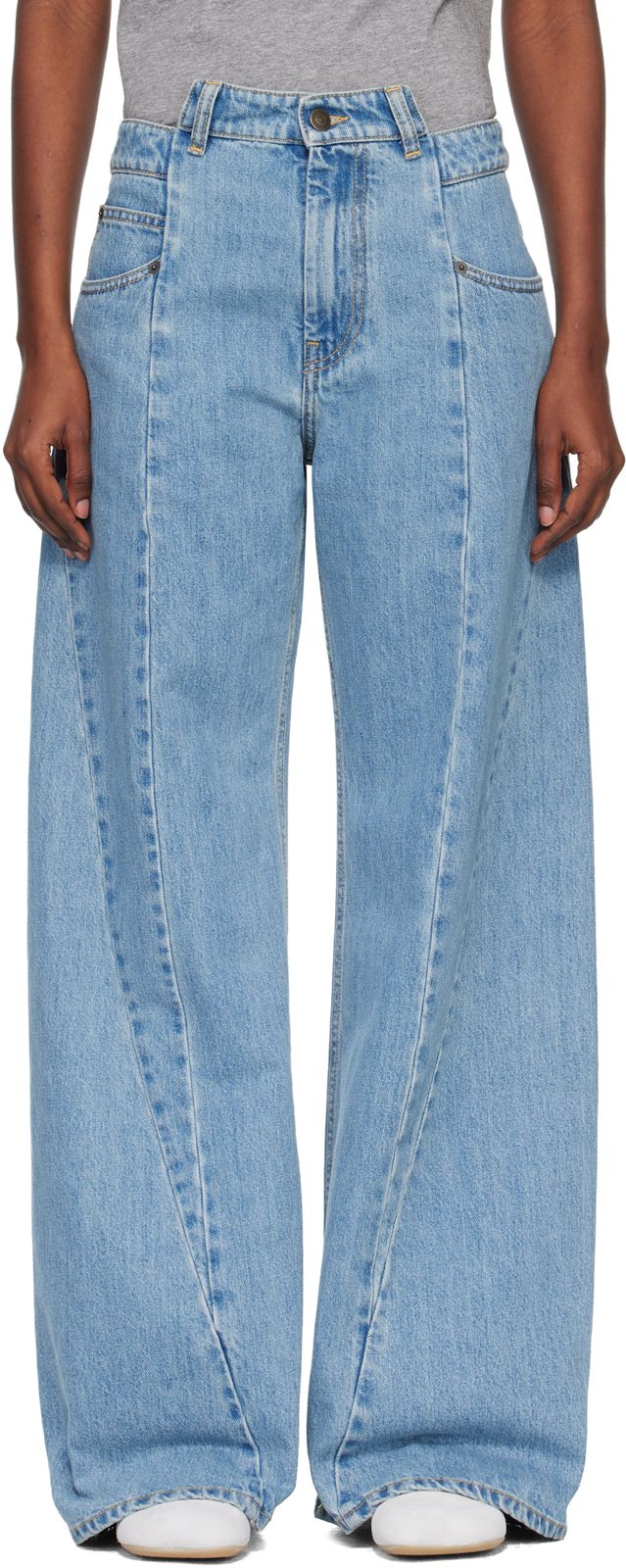 Blue Stonewashed Jeans 261168F069002