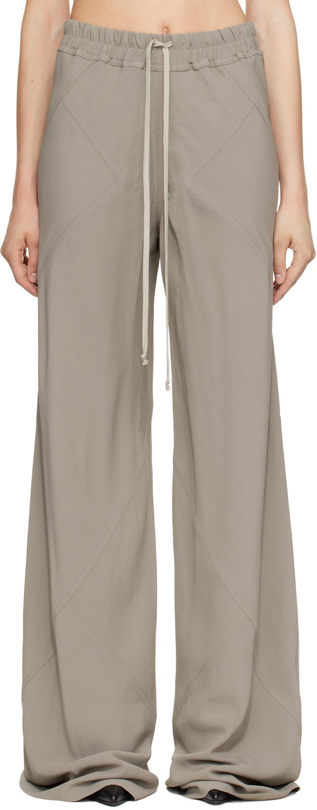 Taupe Tower Drawstring Bias Trousers 262232F087010