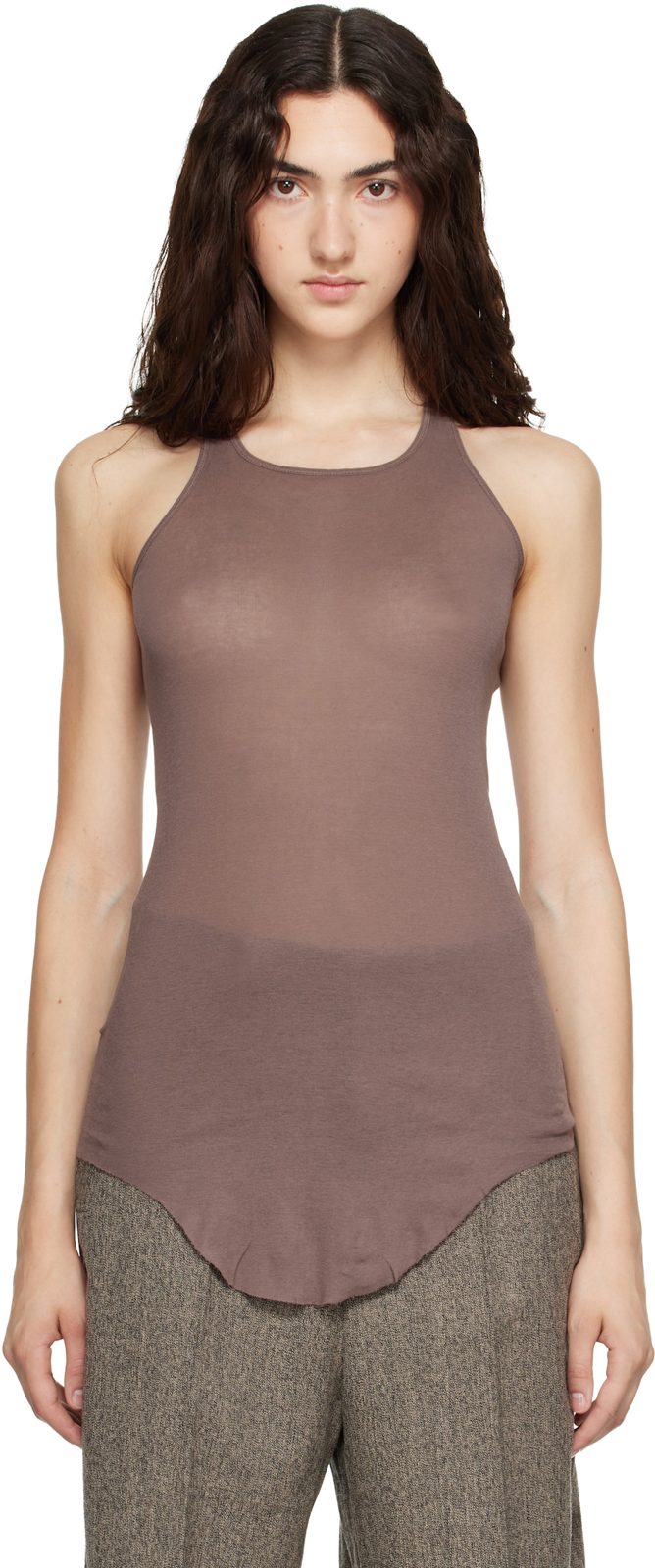 Pink Tower Basic Rib Tank Top 262232F111008