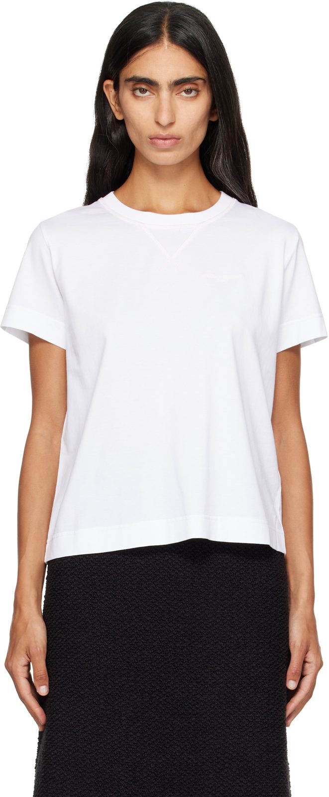 White Logo Crewneck T-shirt 262278F110000