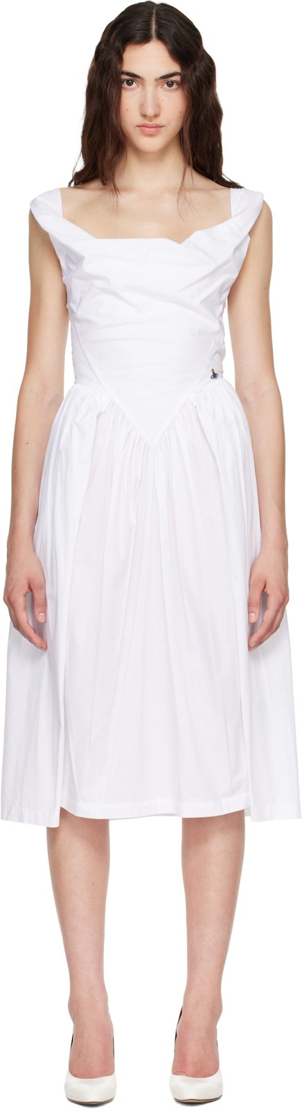White Sunday Midi Dress 262314F054013
