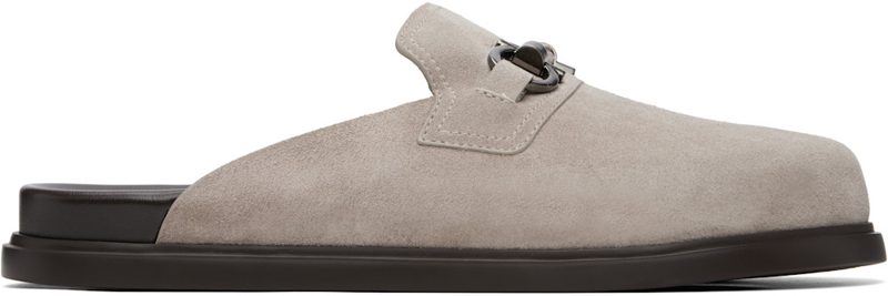 Gray Gancini Ornament Mule Loafers 262270M231003