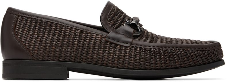 Brown Gancini Ornament Loafers 262270M231004