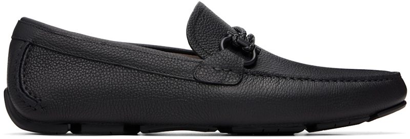 Black Gancini Driver Ornament Loafers 262270M231001