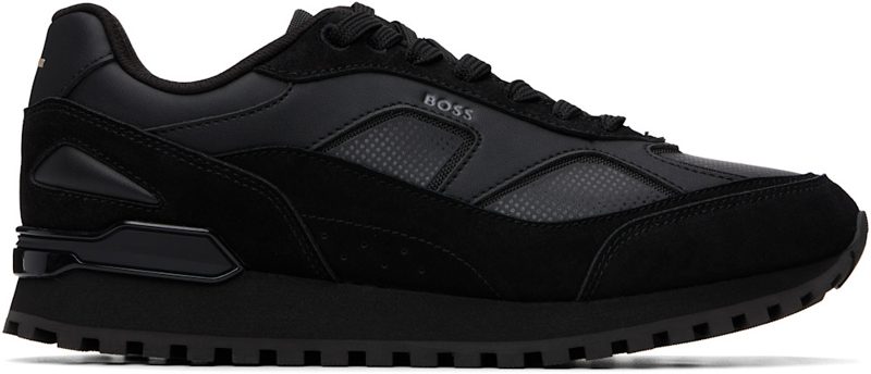 Black Printed-Logo Sneakers 262085M237024