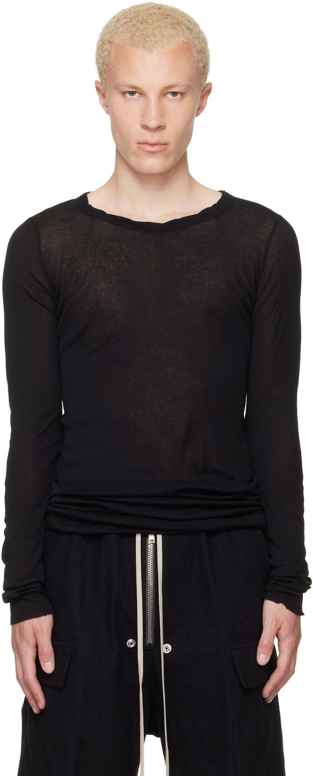 Black Tower Rib LS T-shirt 262232M213031