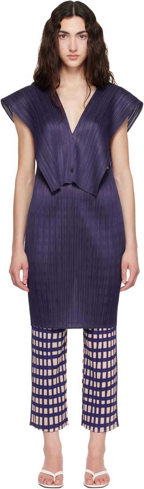 Pleats PLEASE [이세이 미야케] Navy Lucid Top 262941F111000