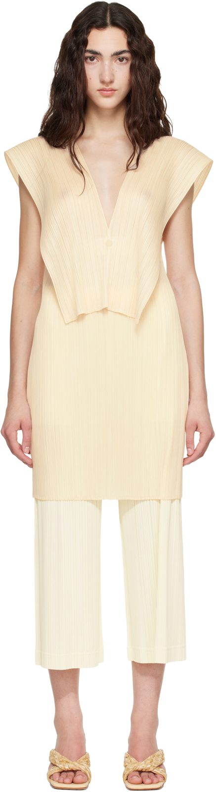 Pleats PLEASE [이세이 미야케] Beige Lucid Top 262941F111006
