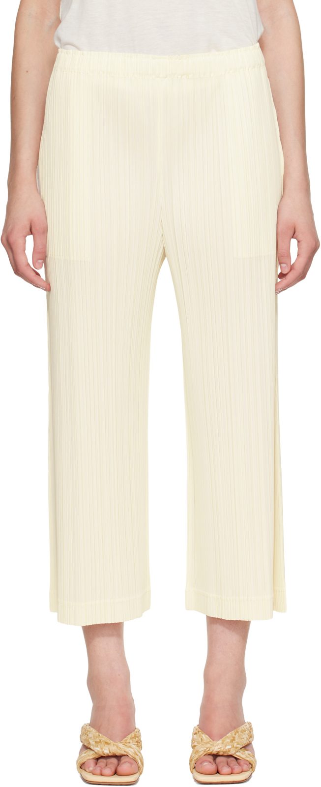 PLEATS PLEASE [이세이 미야케] [오프화이트] Opaque Trousers 262941F087008