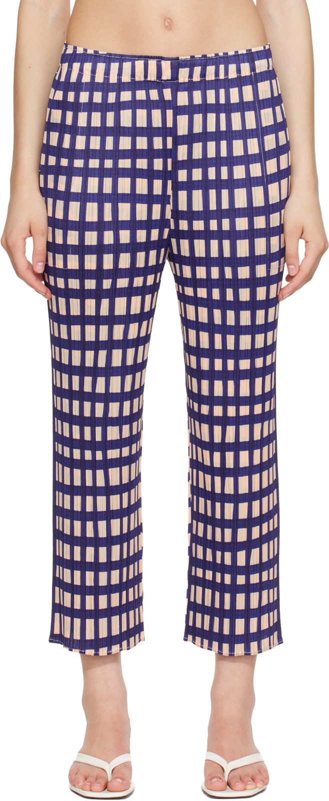 PLEATS PLEASE [이세이 미야케] Navy Basket Trousers 262941F087002