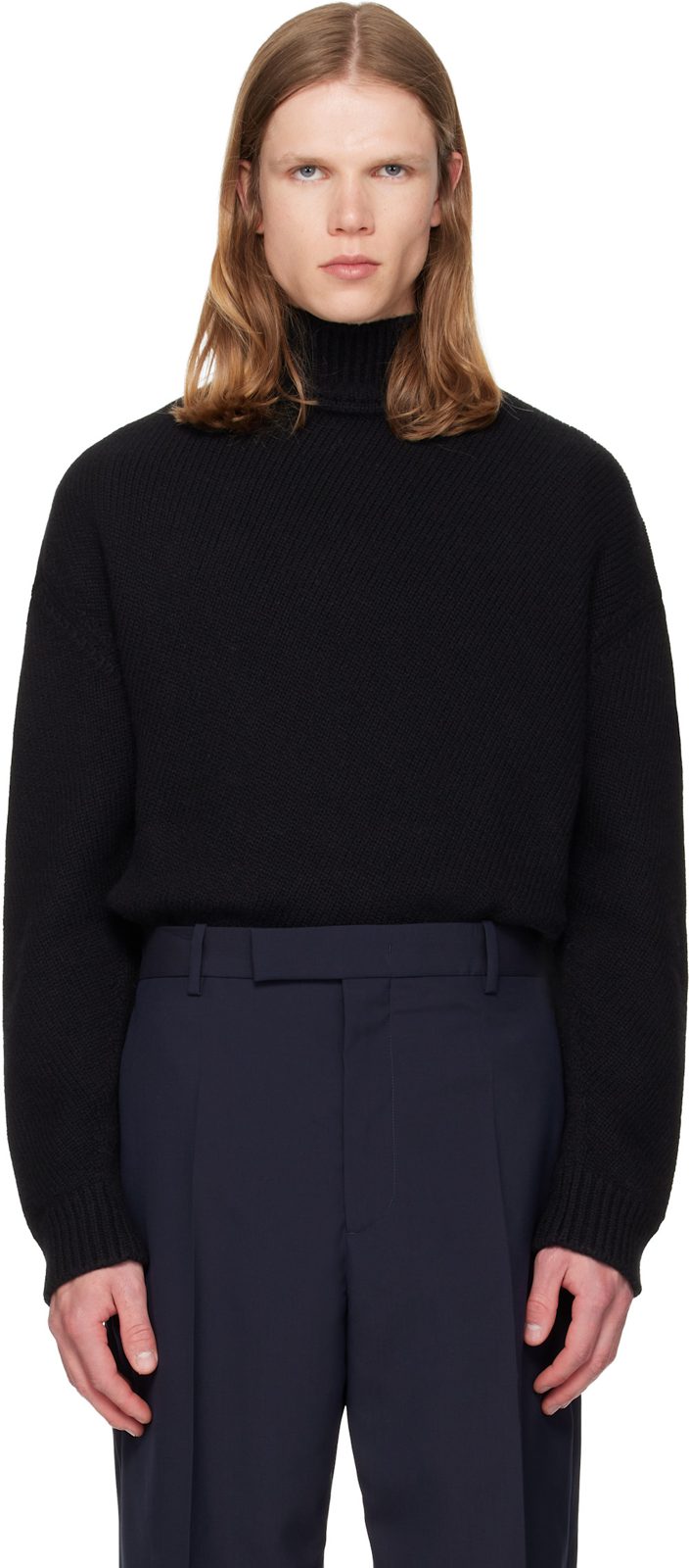 Black Wool & Cashmere Turtleneck 262249M201001