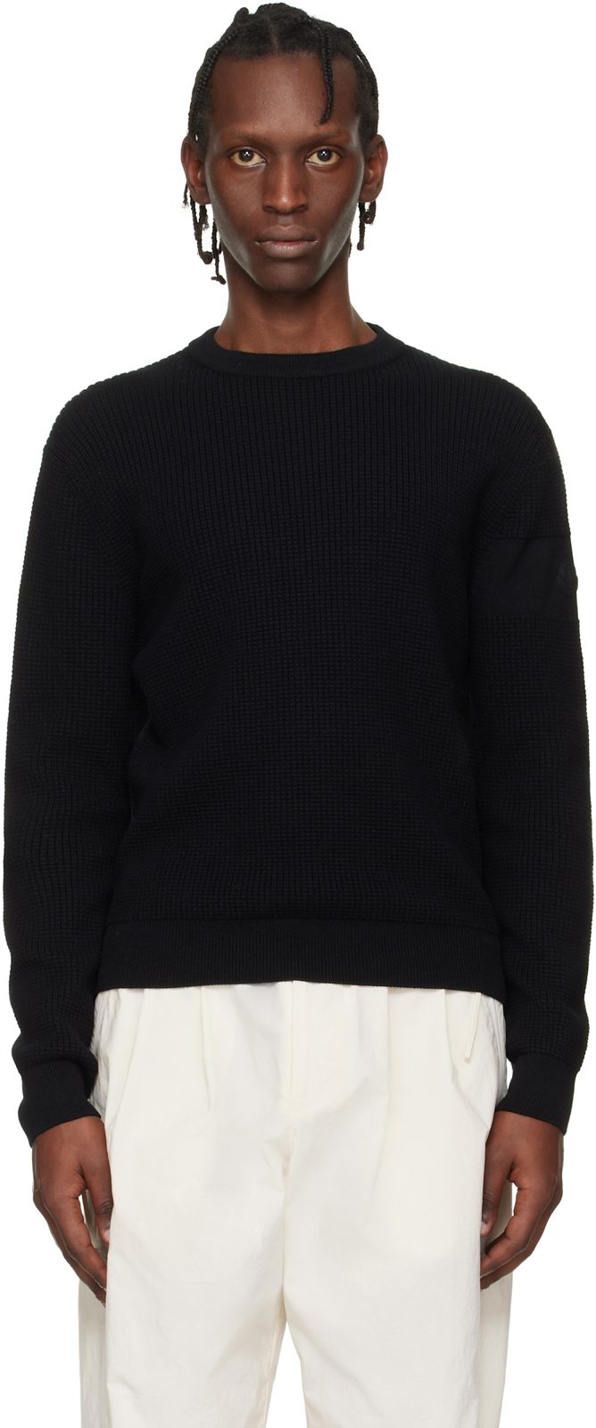 Black Matt Crewneck Sweater 261111M201005