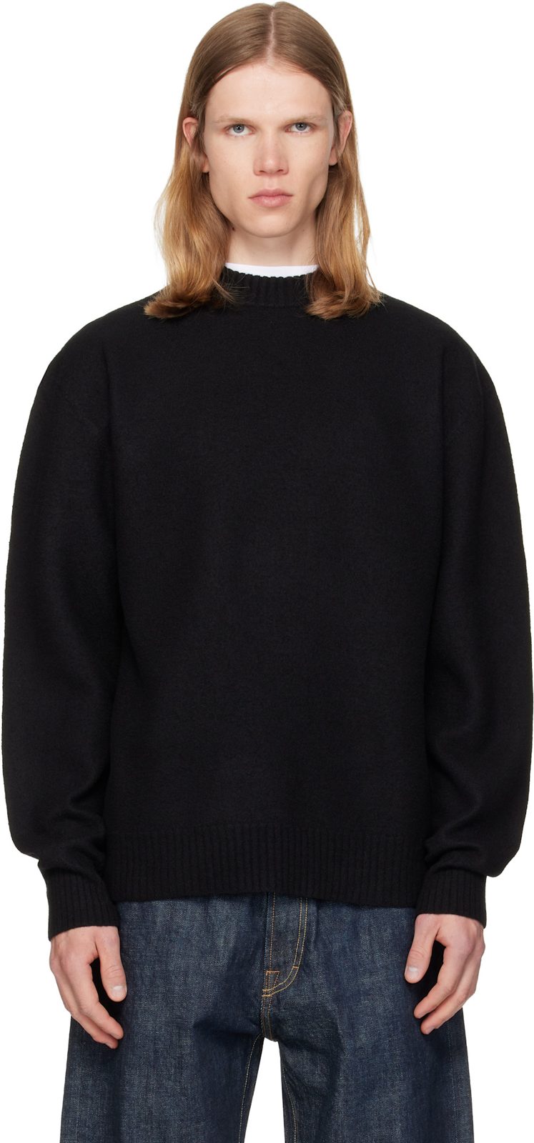 Black Wool Sweater 262249M201014