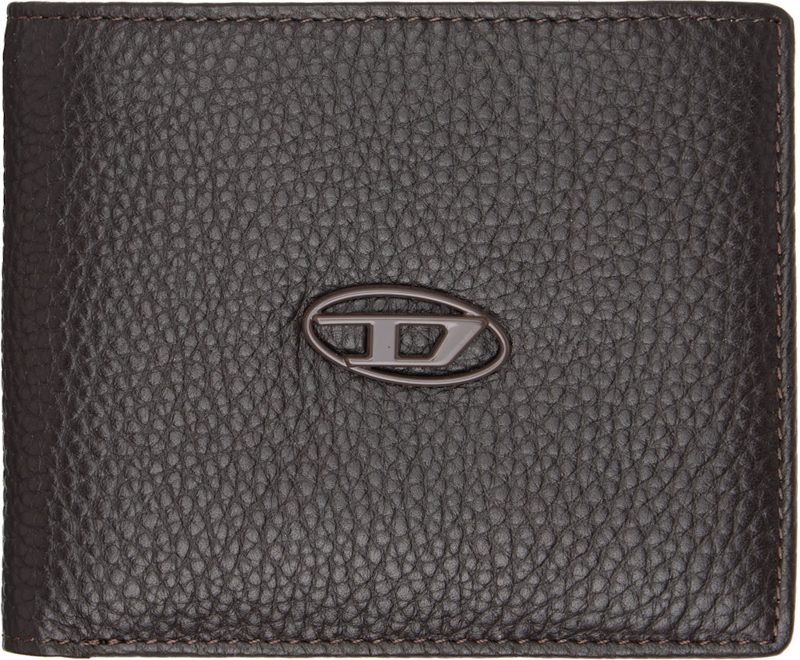 Black Bi-Fold Grainy Leather Wallet 262001M164007