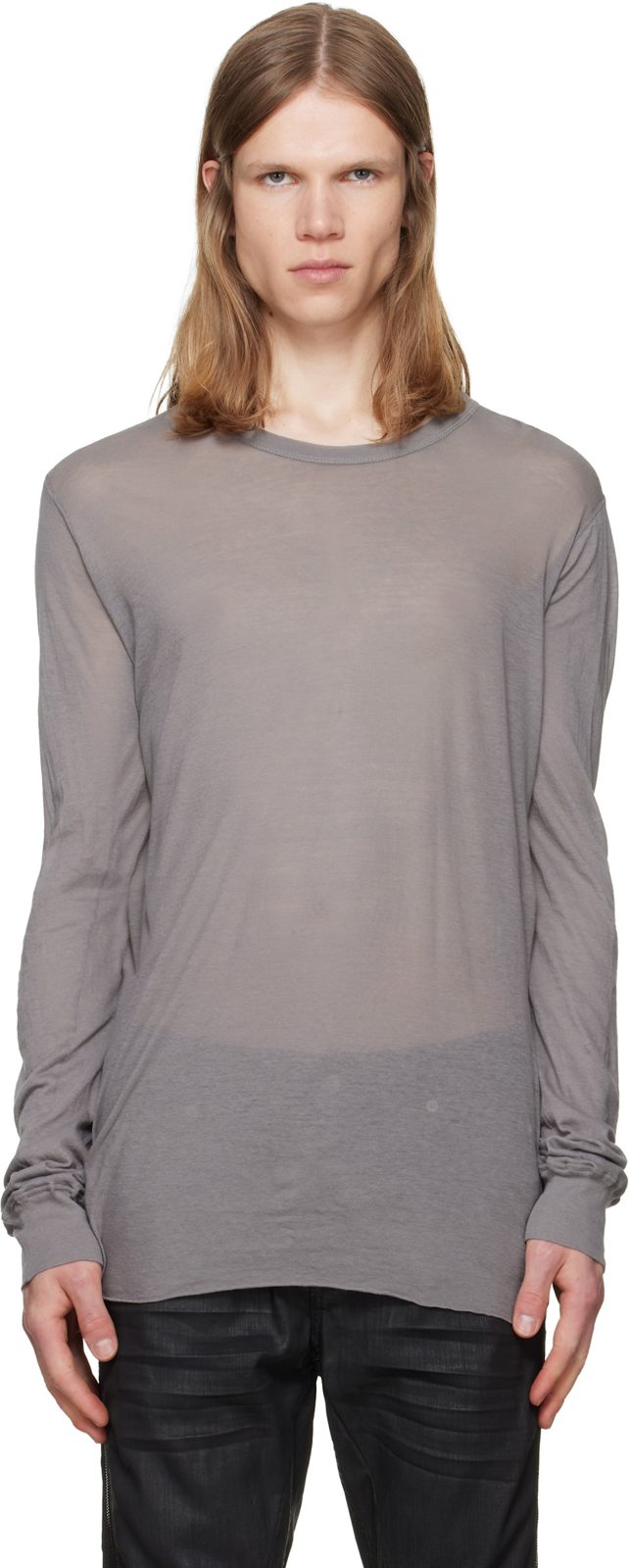 Gray Tower Basic LS T-shirt 262232M213021