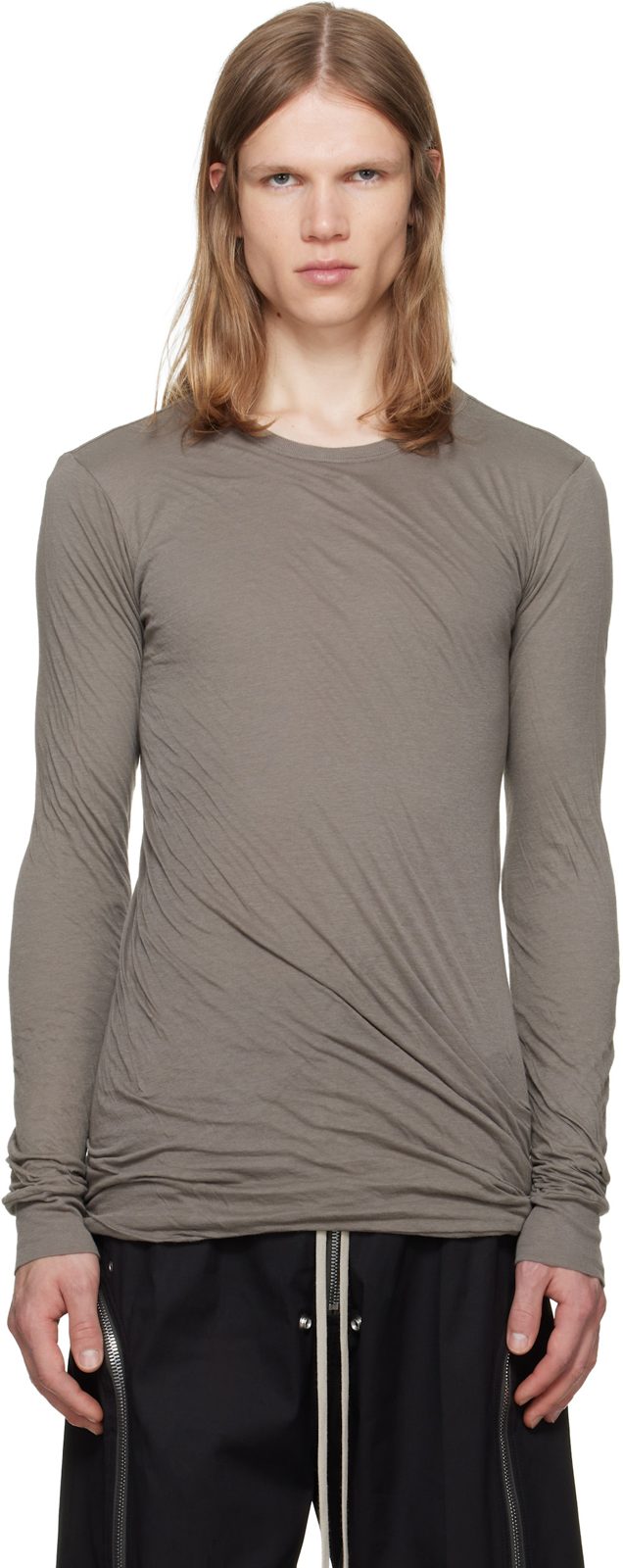 Gray Tower Double LS T-shirt 262232M213012