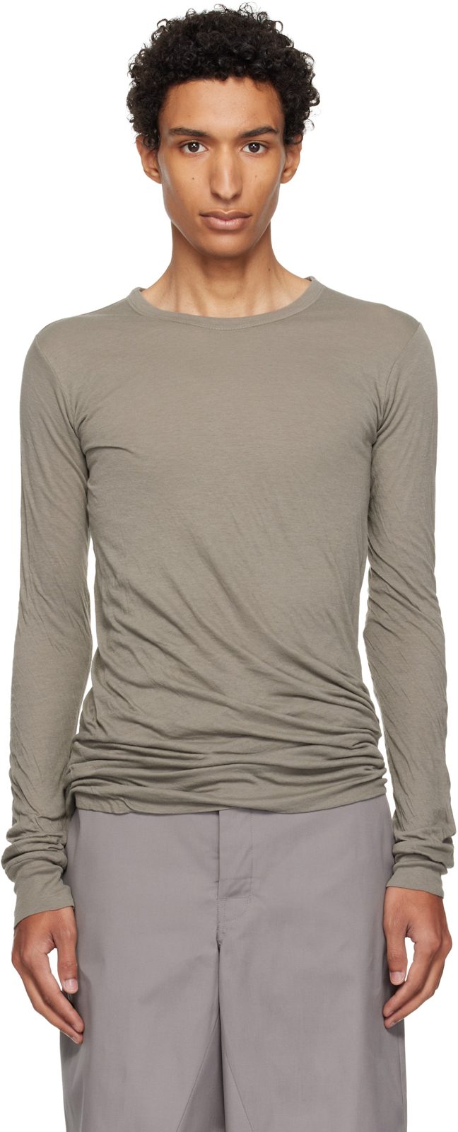 Taupe Tower Double LS T-shirt 262232M213011