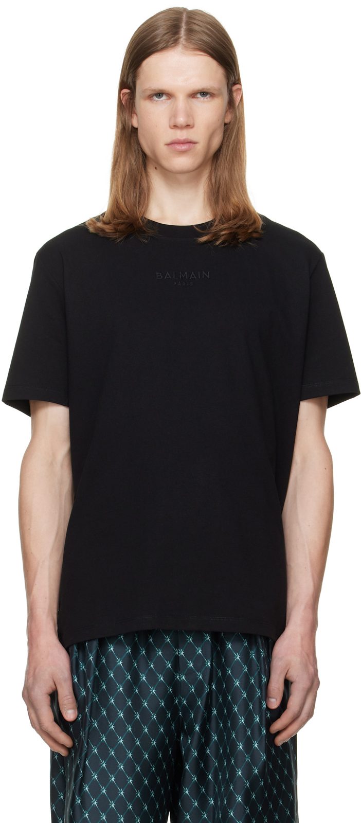 Black Embroidered [발망] Paris T-shirt 262251M213007