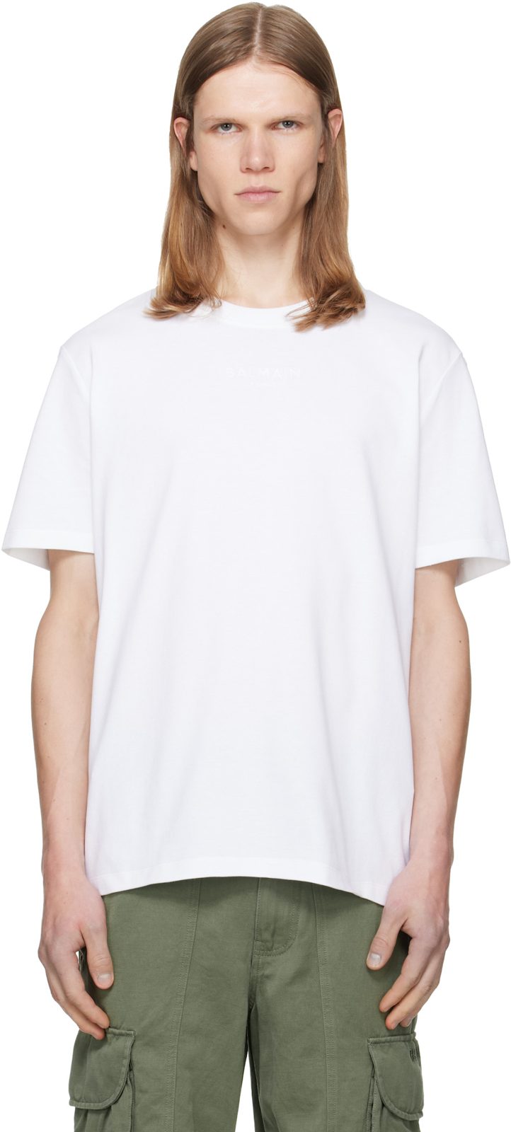 White Embroidered [발망] Paris T-shirt 262251M213006