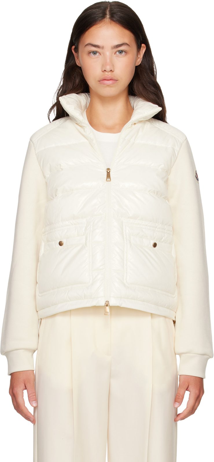 오프화이트 Zip Up Cotton Fleece Down Cardigan 262111F095002