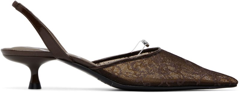 Brown D-Ten&Half Slingback Heels 262001F122002