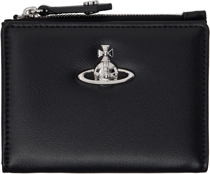 Black Slim Flap Card Holder 262314M163028