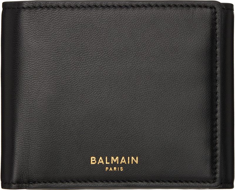Black Smooth Leather Trifold Wallet 262251M164000