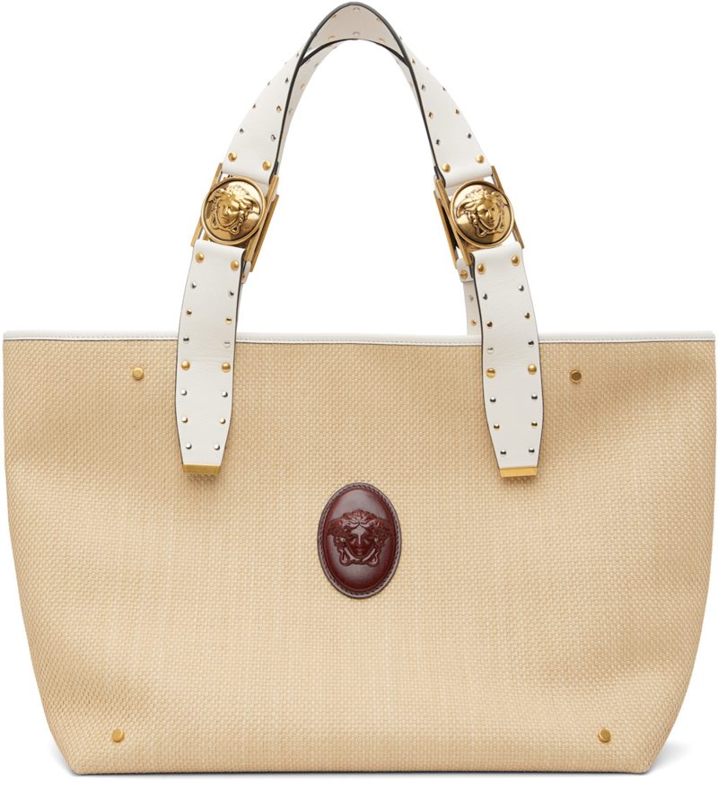 Beige Riviere Large Raffia Tote 262404F049009