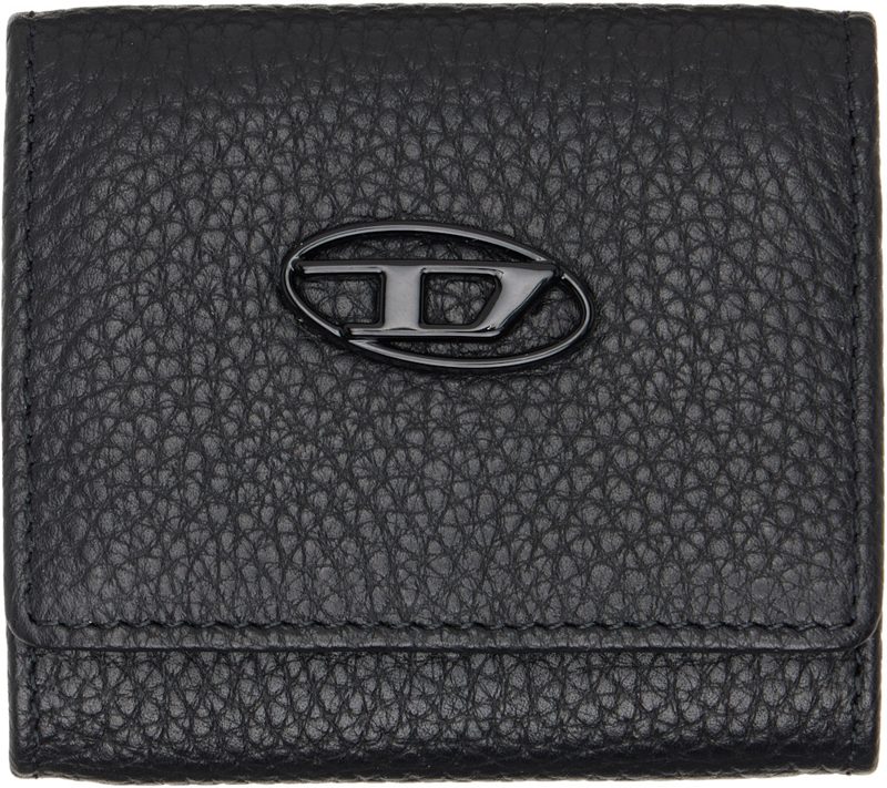 Black Grainy Leather Coin Purse 262001M164006