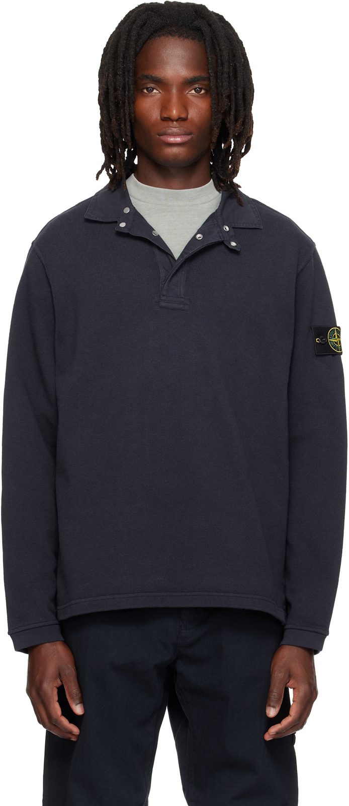 Navy 6100001 Heavy Cotton Jersey Polo 262828M212034