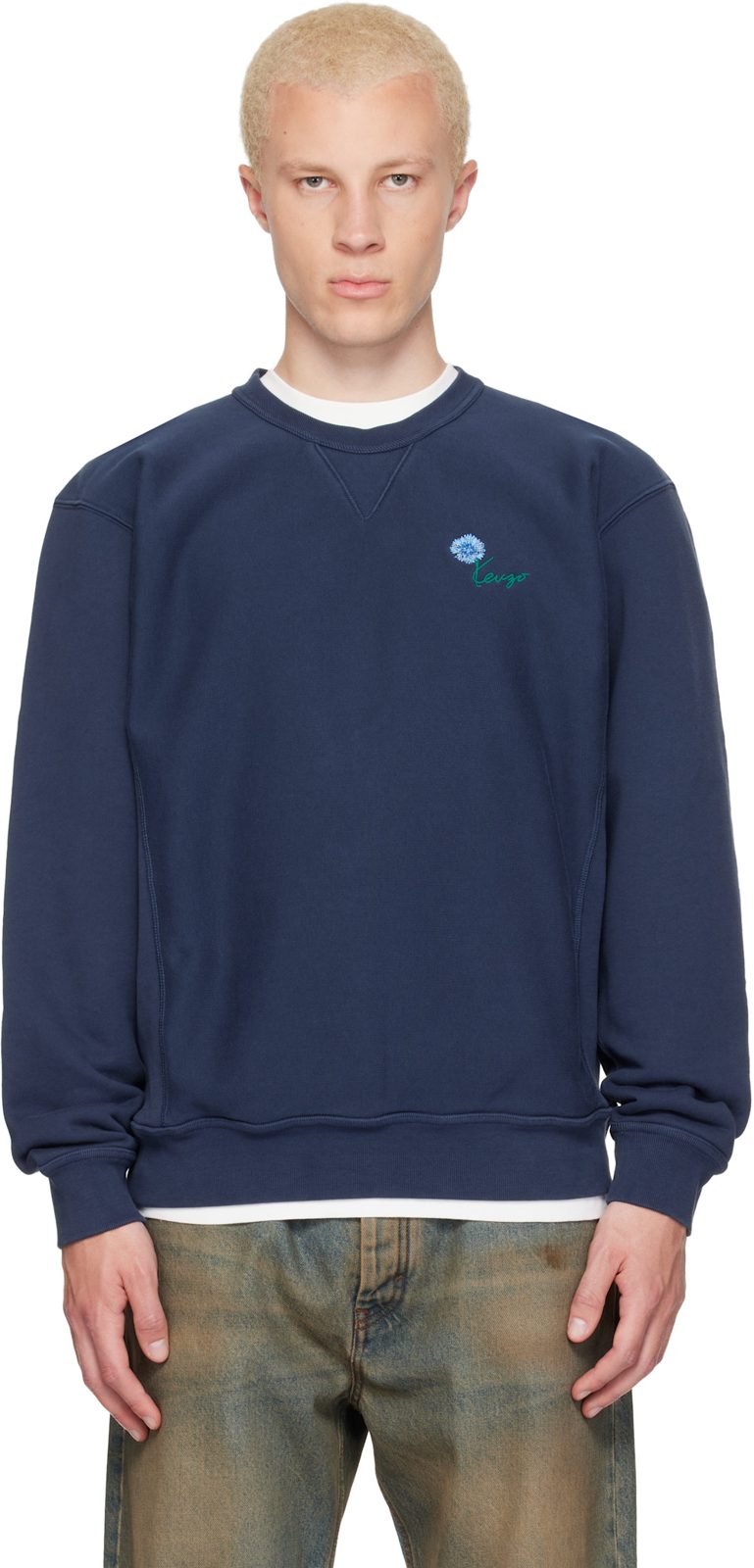Navy [겐조] Paris Tulip Embroidered Sweatshirt 262387M204001