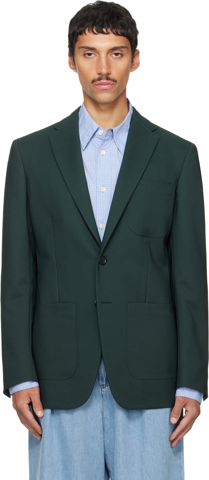 Marni Green Twill Blazer 262379M195000