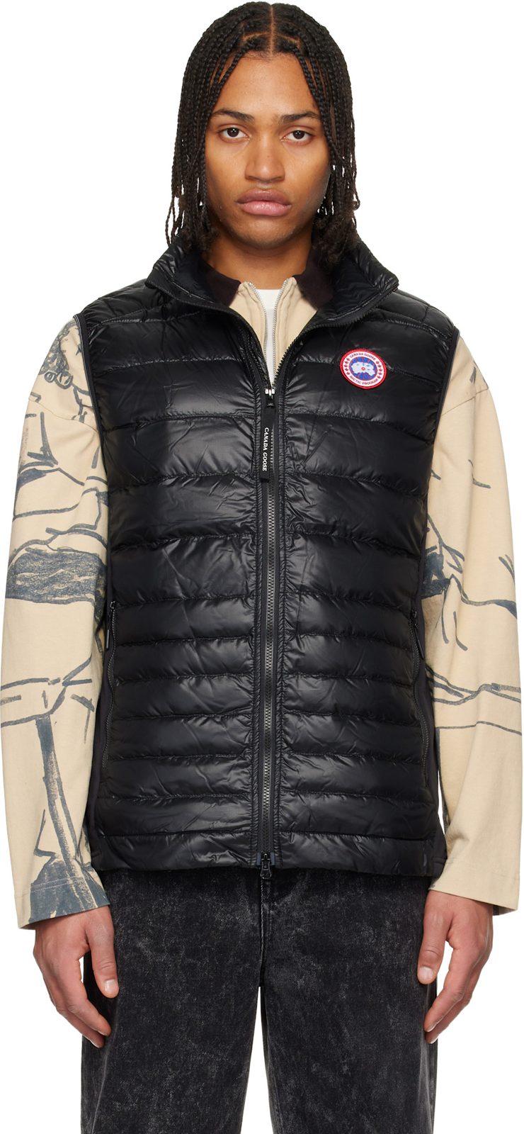 Black HyBridge Lite Down vest 252014M178027