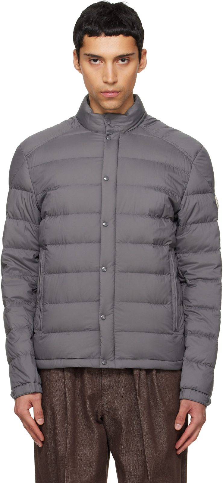 Gray Selves Short Down Jacket 261111M178017