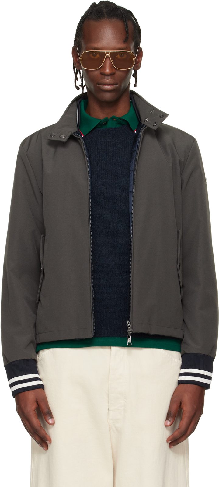 Gray Prieure Reversible Down Bomber Jacket 261111M180022