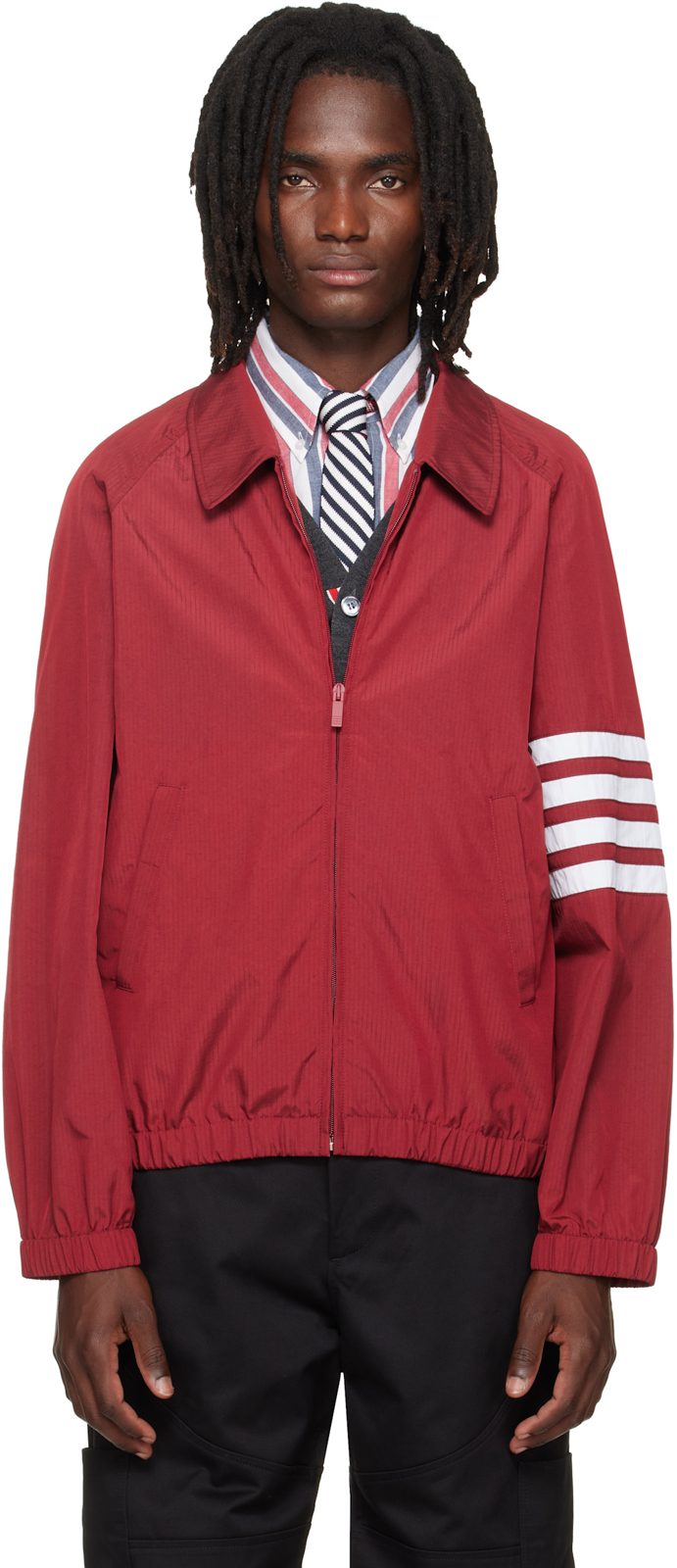Red Ripstop Raglan Coach Jacket 262381M180000