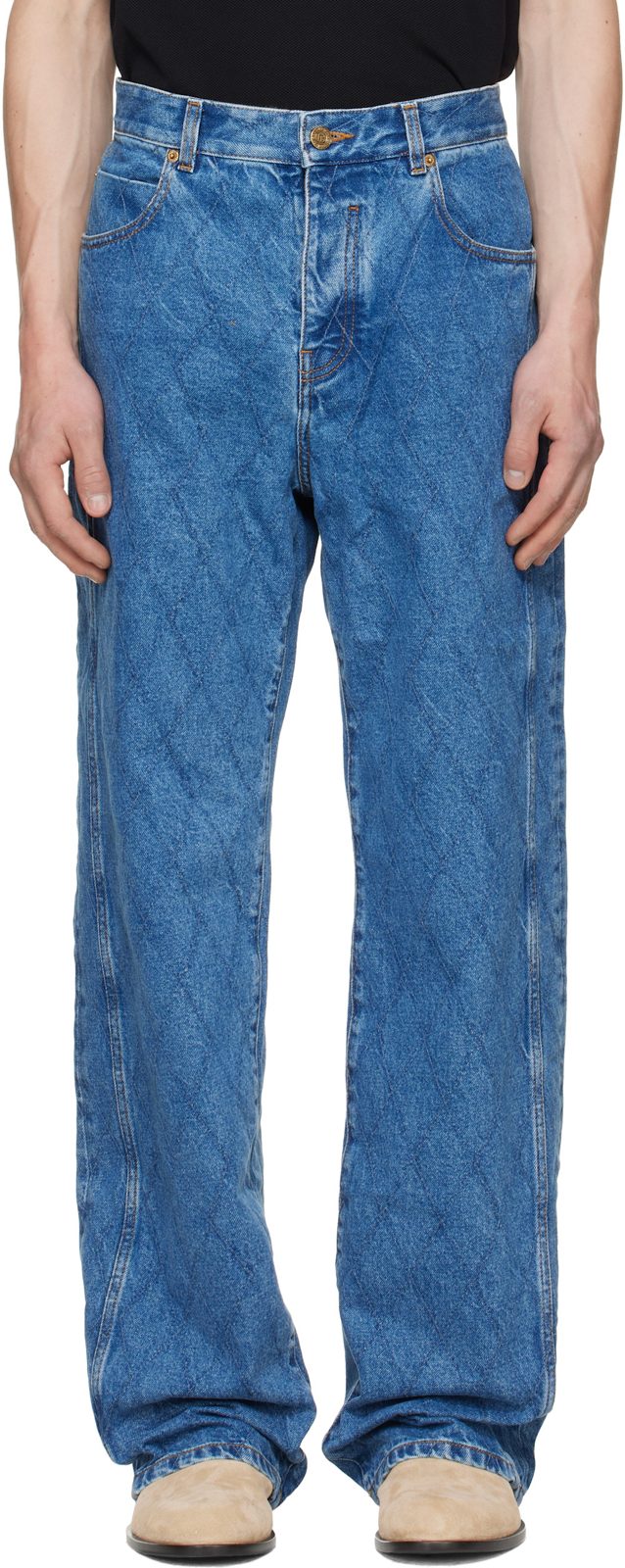 Blue Loose Denim Jeans 262251M186001