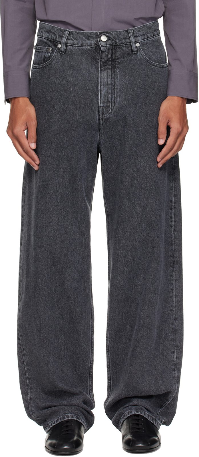 Gray Loose Lightweight Jeans 262249M186001