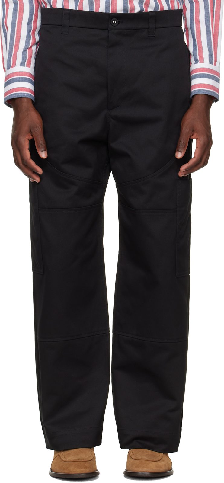 Black Wide Leg Chap Painter Pants 262381M191000