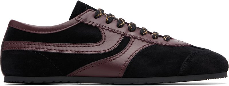 Black & Purple Suede Sneakers 262358M237003