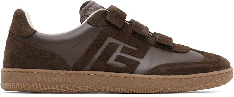 Brown [발망] Swan Suede Sneakers 262251M237003