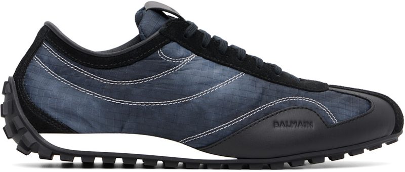 Black & Blue Racing Sneakers 262251M237009