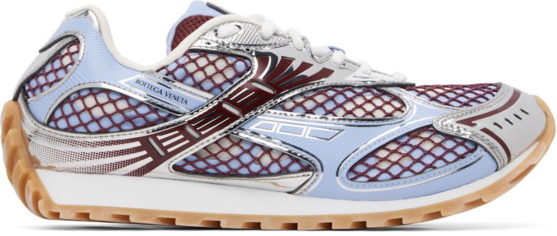 Blue & Burgundy Orbit Sneakers 262798F128003
