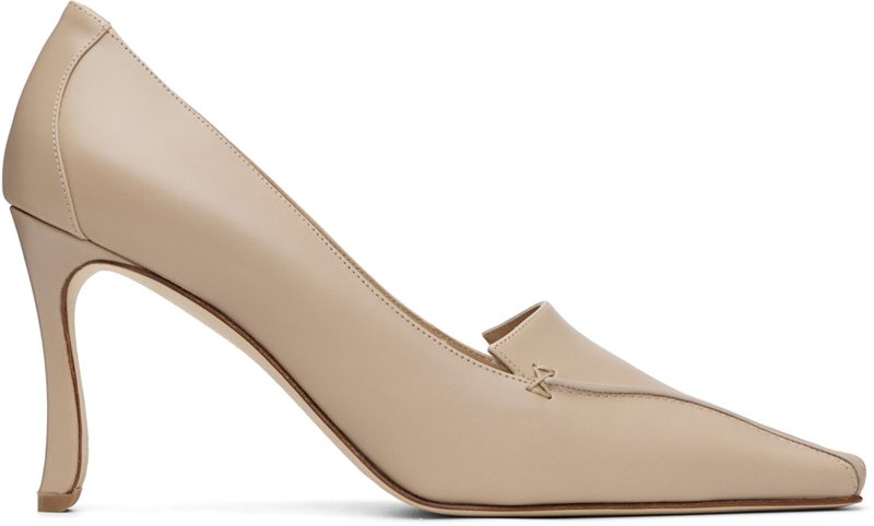 Manolo Blahnik Beige Cleofelo Calf Leather Heels 262140F122019