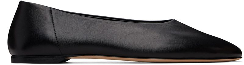 TOTEME Black Slip Nappa Ballerina Flats 262771F118001