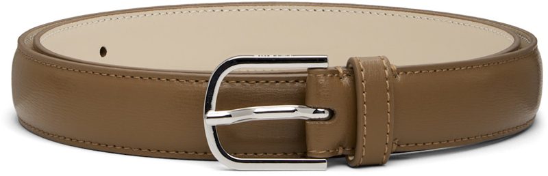 TOTEME Taupe Slim Leather Belt 262771F001001
